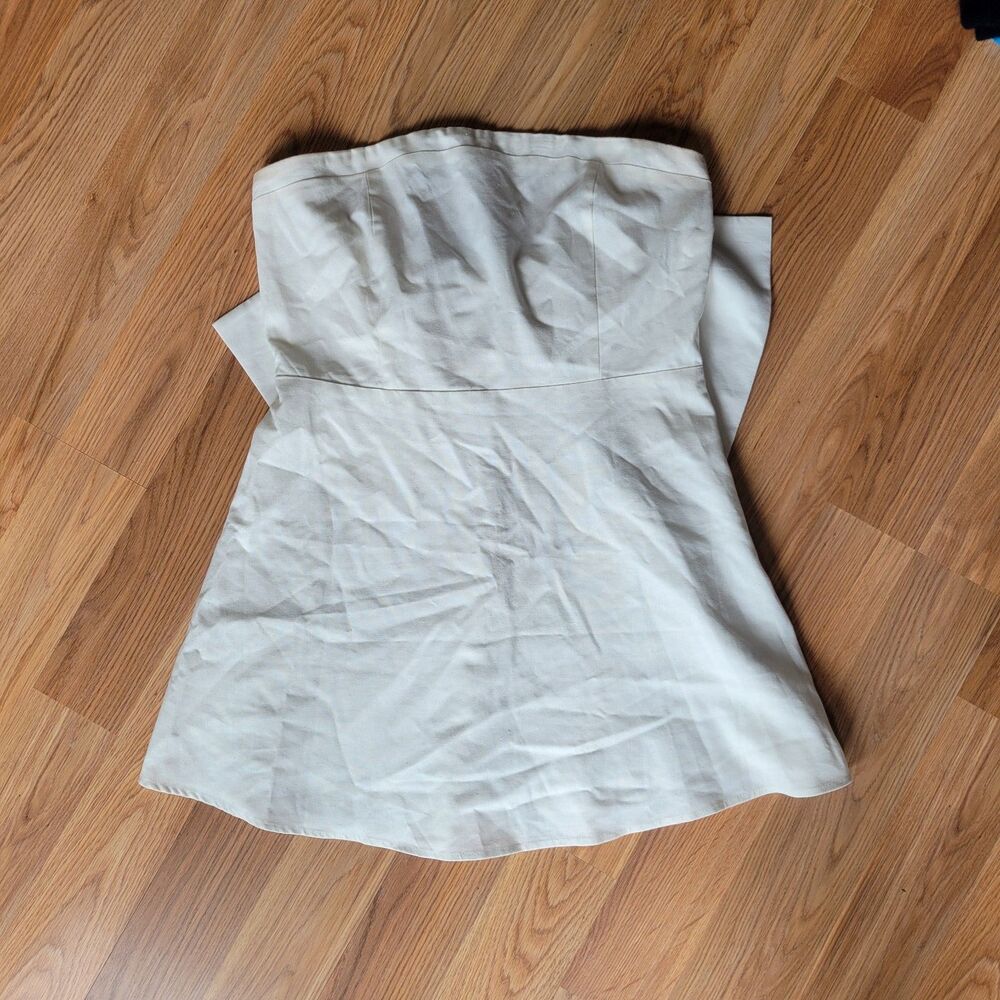 Altar'd State Strapless Fold-Over Mini Dress Off-White Cream XL
